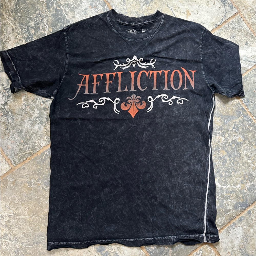 Affliction Men’s Grey T Shirt Medium